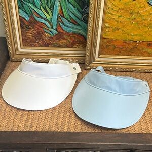 2 Lululemon Visor — White and Light Blue